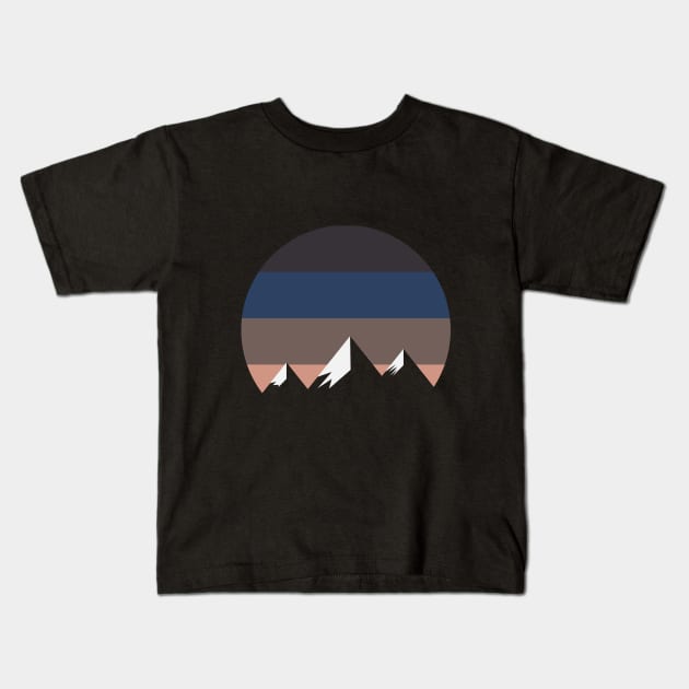 Snow capped Mountains Kids T-Shirt by DesignerDallas